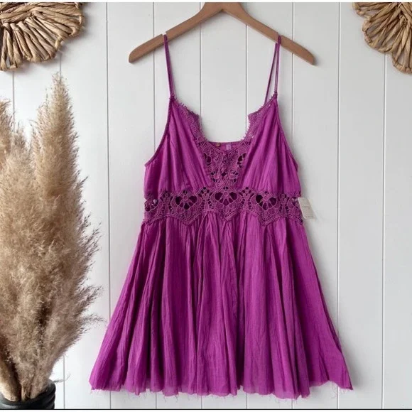 Free People Purple Mini Dress - Picture 2 of 5